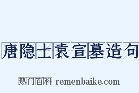 唐隐士袁宣墓造句是什么意思的图片